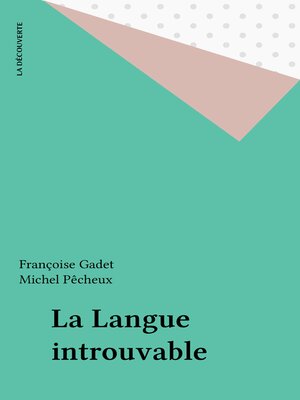 cover image of La Langue introuvable